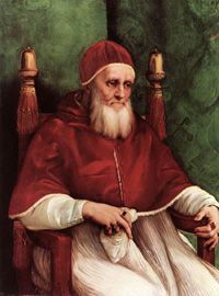 
<em>
P</em><em>ortrait of Pope Julius II</em>, Raphael, 1512<br />
